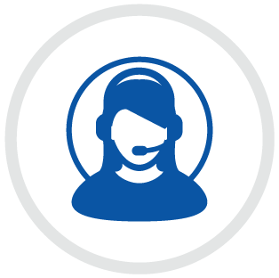 an icon of a customer service associate wearing a headset